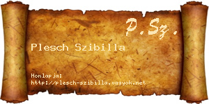 Plesch Szibilla névjegykártya